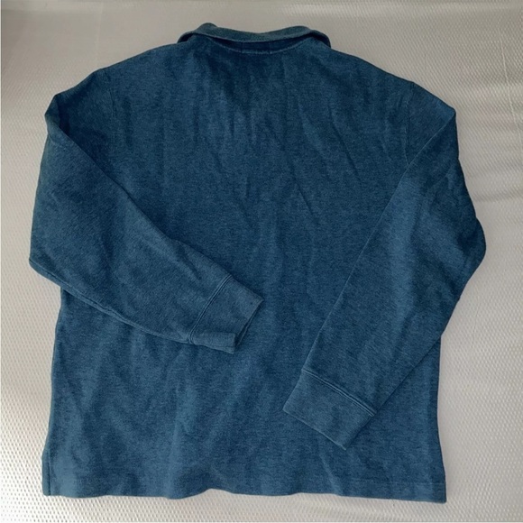 Men's Polo Ralph Lauren Blue 100% Cotton Knit 1/4 Zip Sweater Large sku033 - Picture 3 of 6